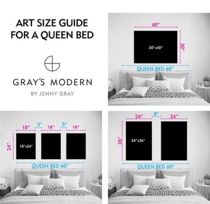 what size art above queen bed: How the placement of art can influence the ambiance and mood of your bedroom.